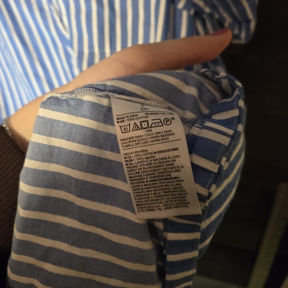 Old Navy Blue and White Striped T shirt dress - Picture 4 of 7
